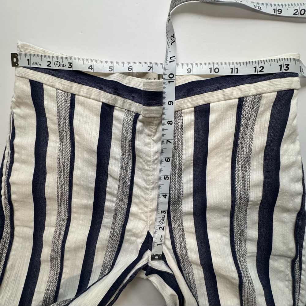 LOFT Outlet Navy White Striped Wide Leg Crop Pants Small - Picture 11 of 15